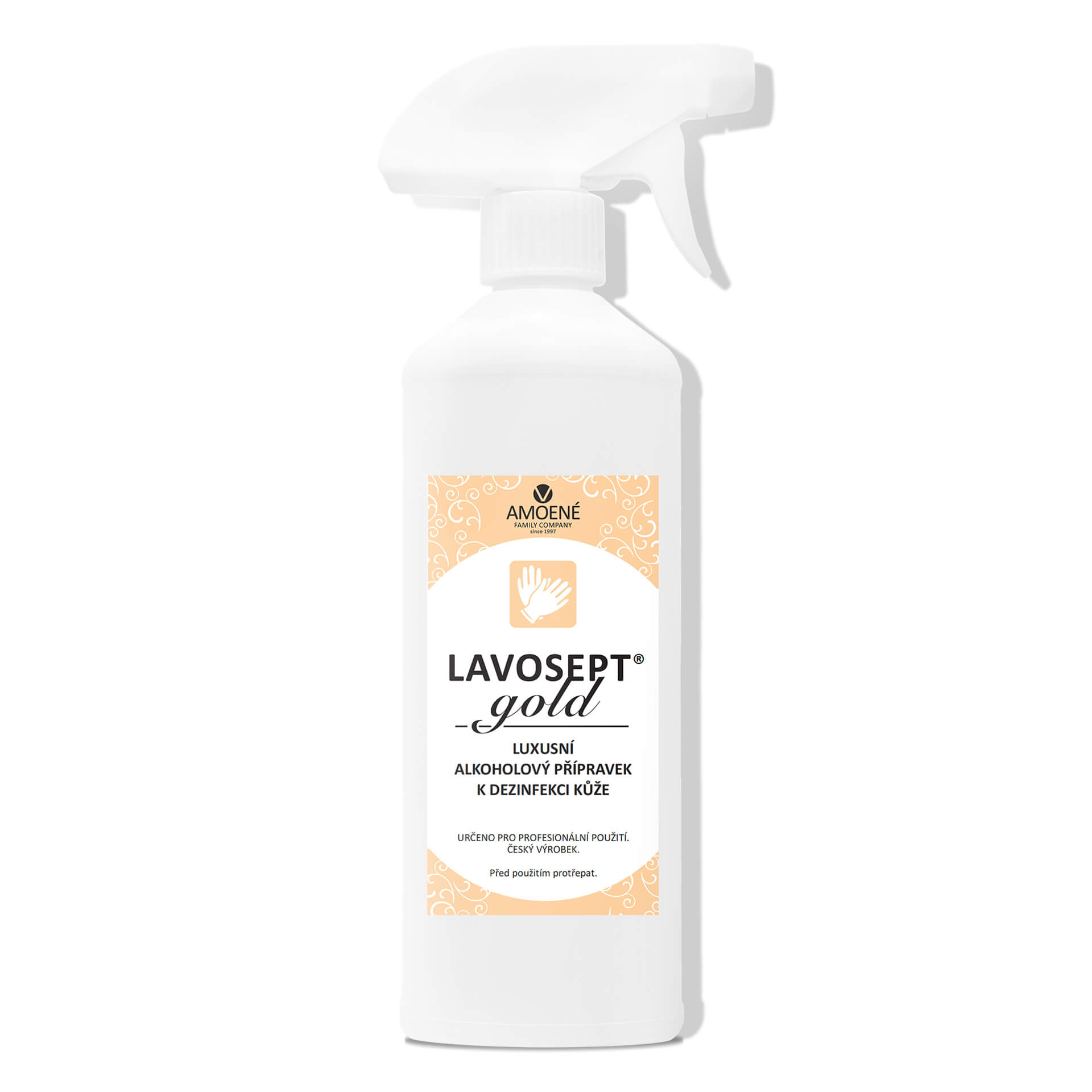 Lavosept® GOLD roztok na kůži, vůně višeň se zlatými třpytkami, 500 ml (sprey)